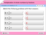 Multiplication of whole numbers by fractions